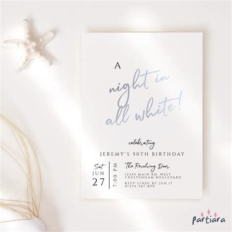 Invitations White Party Digital Invitation Template Printable All White ...