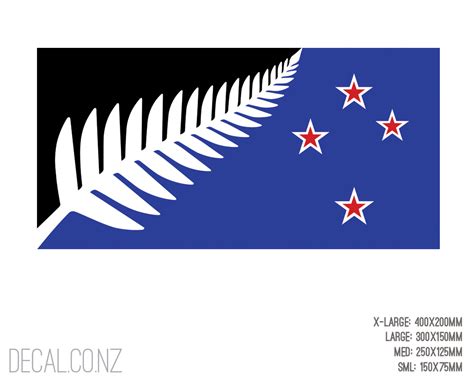 Lockwood Design New Zealand Silver Fern Flag Printed Decal - Decal.co.nz