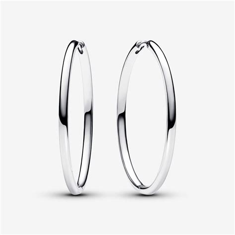 Pandora Moments 40 mm Charm Hoop Earrings | Sterling silver | Pandora AU