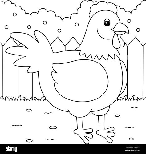 Chicken Coloring Page for Kids Stock Vector Image & Art - Alamy