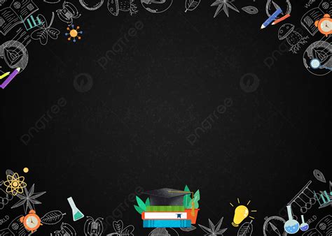 Education Hand Drawn School Supplies Creative Blackboard Background ...