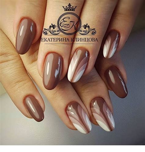 Brown and white nails - Miladies.net | Gel nails, Nail designs, Gel ...