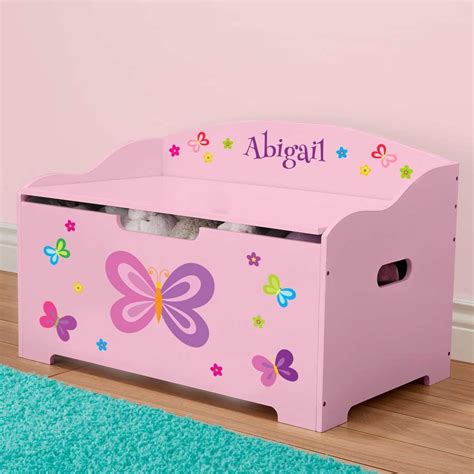 Personalized Dibsies Modern Expressions Butterflies & Flowers Toy Box | Toy boxes, Girls toy box ...