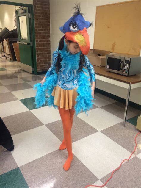 My daughter as Zazu. I made the mask. Theatre Outfit, Theatre Costumes, Diy Costumes, Halloween ...