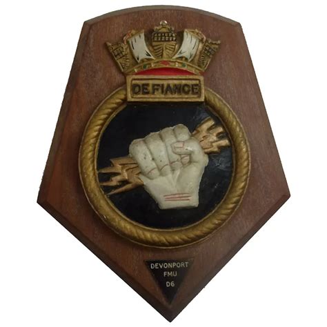 HMS Defiance Fleet Maintenance Base Plaster Crest - Ruby Lane