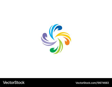 Circle swirl colorful logo Royalty Free Vector Image