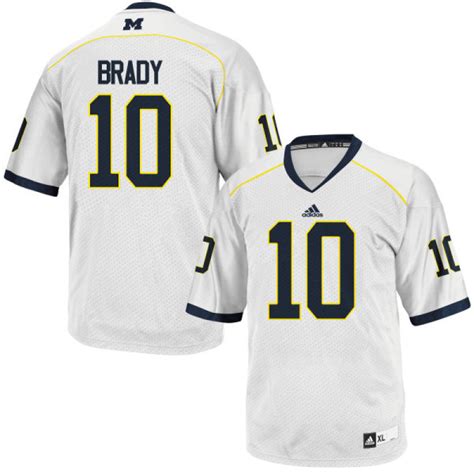 Youth Adidas Tom Brady Michigan Wolverines #10 Replica White Jersey