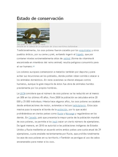 Estado de Conservación DEL OSO POLAR | PDF | Oso polar