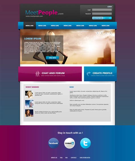 MeetPeople Web Template PSD by Martz90 on DeviantArt