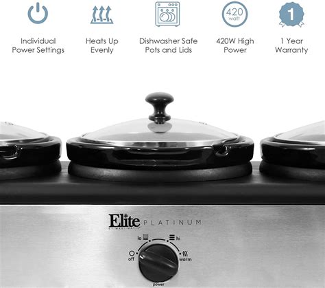 [Review] Elite Platinum Triple Slow Cooker Buffet Server | Best Triple