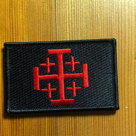 JERUSALEM CROSS Flag Patch Morale Five-fold Cross and | Etsy