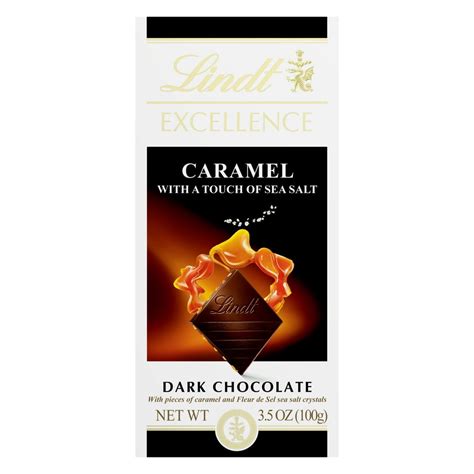 Lindt Excellence Chocolate Bar with Caramel and A Touch of Sea Salt, 3.5 Oz. - Walmart.com ...