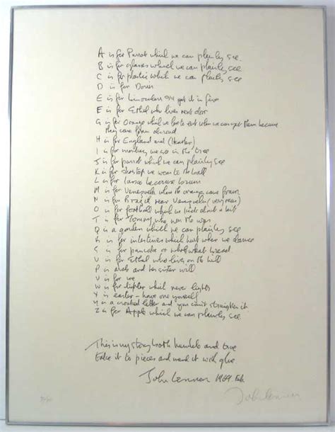 John Lennon – Signed, numbered Poets lithograph, 1969