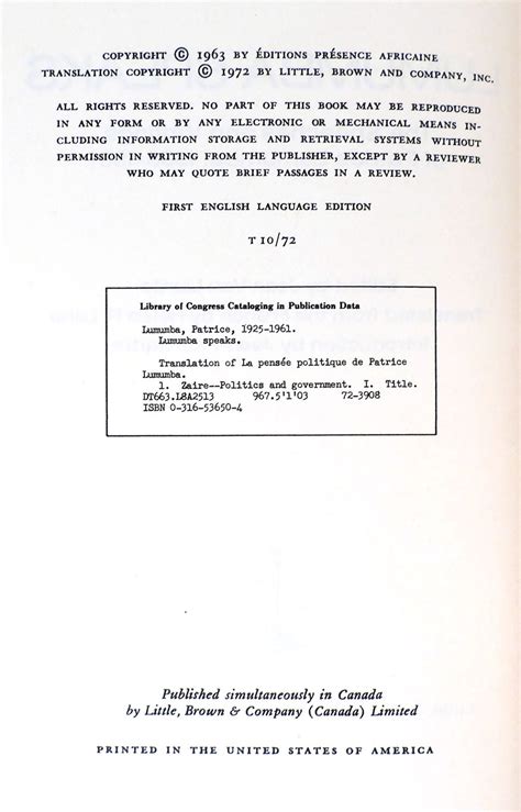 LUMUMBA SPEAKS Speeches and Writings, 1958-61 | Patrice Lumumba - Jean Paul Sartre | First ...