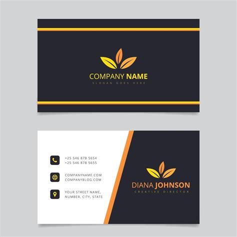 Modern simple business card vector template. Creative and Clean Double-sided Business Card ...