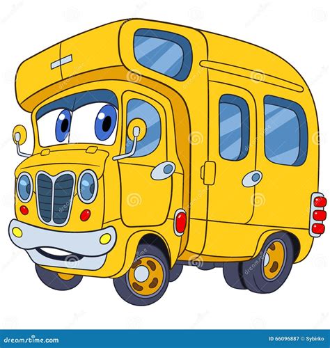 Cute cartoon school bus stock vector. Illustration of back - 66096887