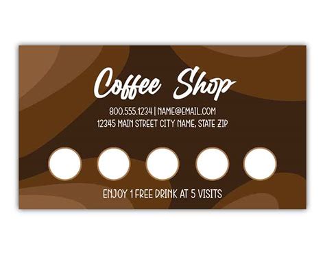 Coffee Shop Reward Punch Cards | Printit4Less