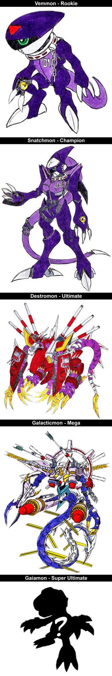 Vemmon - Snatchmon - Destromon - Galacticmon by SilverBuller on DeviantArt