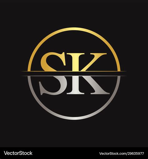 Initial letter sk logo design template sk letter Vector Image