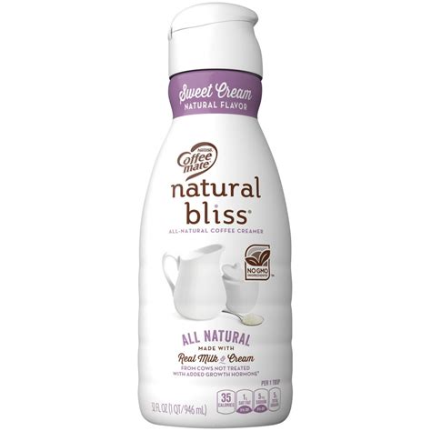 Coffee mate Natural Bliss Sweet Cream All Natural Liquid Coffee Creamer 32 fl oz. - Walmart.com ...