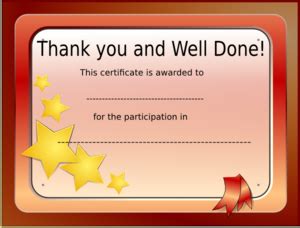 well done certificate template - Clip Art Library