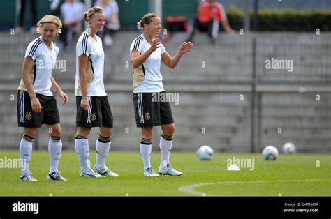 German players of the national women's soccer team Martina Mueller ...