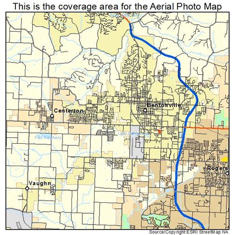 Aerial Photography Map of Bentonville, AR Arkansas