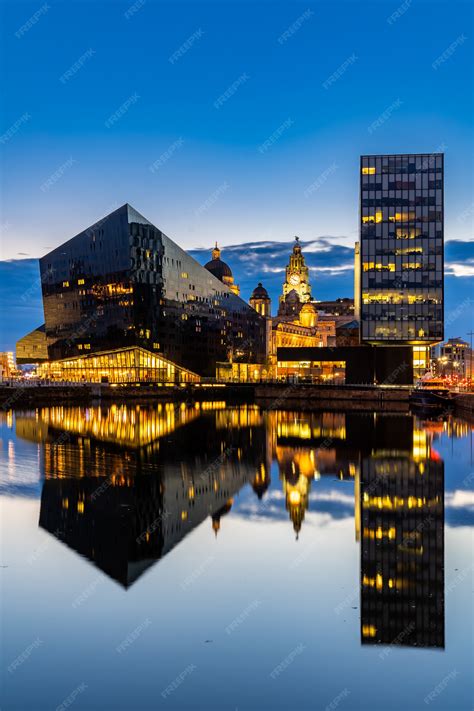 Premium Photo | Liverpool skyline pier head sunset