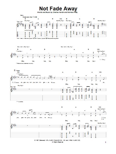 Not Fade Away by Buddy Holly - Guitar Tab - Guitar Instructor