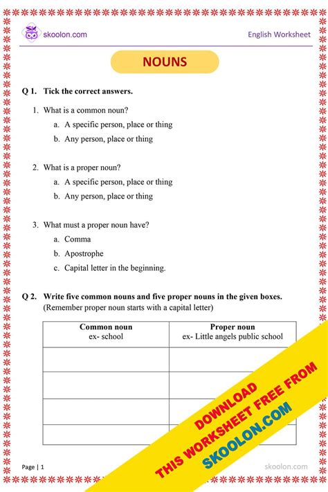 Nouns Worksheet-7 - skoolon.com