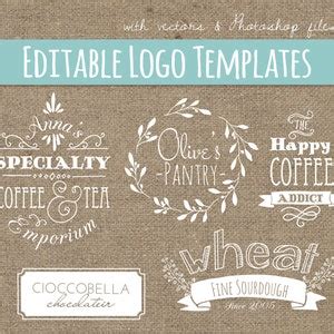 Foodie Logo Design Templates Set 5 // PSD & Vector EPS // Photoshop ...