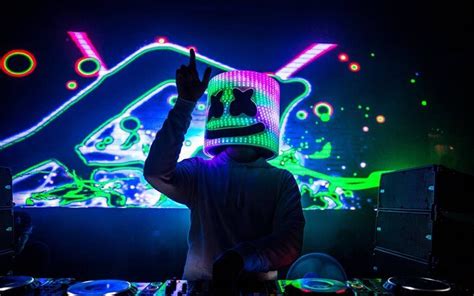 Download wallpapers Marshmello, night club, DJ, neon light, progressive ...