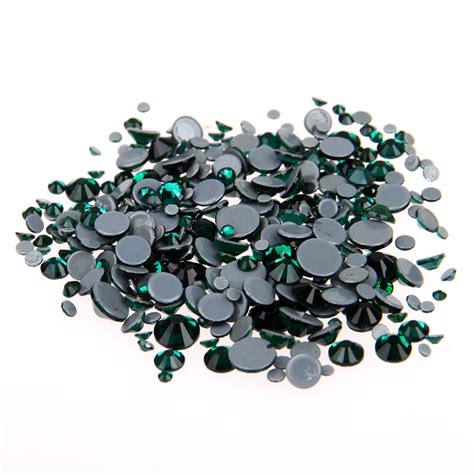 Crystal Hotfix DIY Rhinestones For Nails ss6 ss30 And Mixed Emerald Strass Nail Art Glass Stone ...