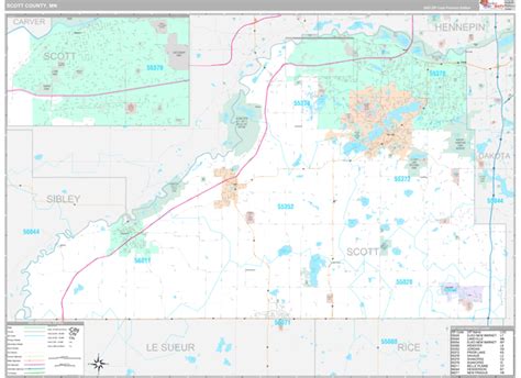 Scott County Wall Map Premium Style