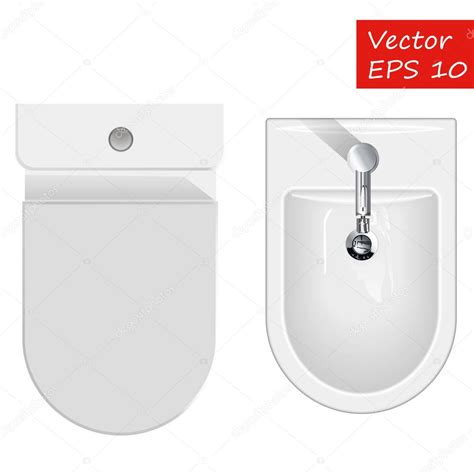 Top view on sanitary equipment for restroom like bathtub, sink, jacuzzi ...