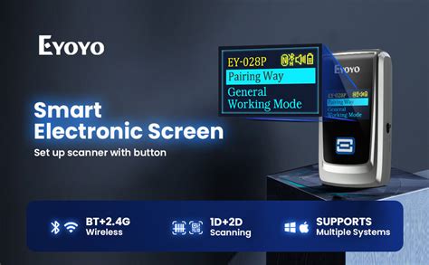 Amazon.com : Eyoyo Mini Bluetooth QR Code Scanner with LCD Display, Portable Wireless 1D 2D Book ...