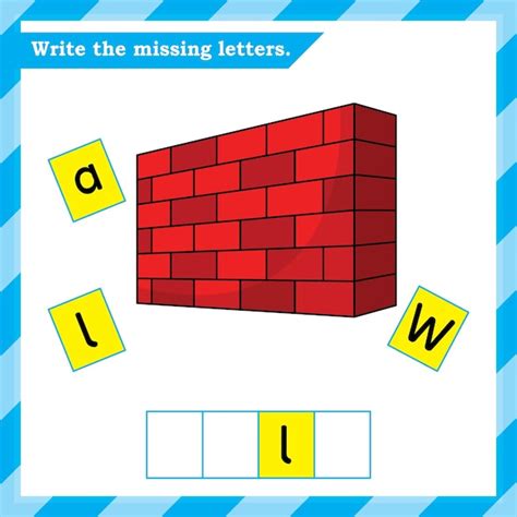 Premium Vector | English worksheet for kids - write the missing letters ...