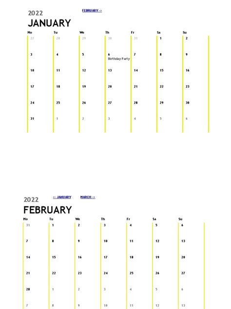 12 Month Calendar | PDF