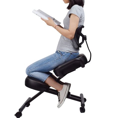 Buy DRAGONN by VIVO Ergonomic Kneeling Chair with Back Support, Adjustable Stool for Home and ...