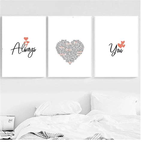 Love Quotes Wall Art Print Set of 3 Bedroom Wall Art Decor L - Inspire Uplift | Wall art quotes ...