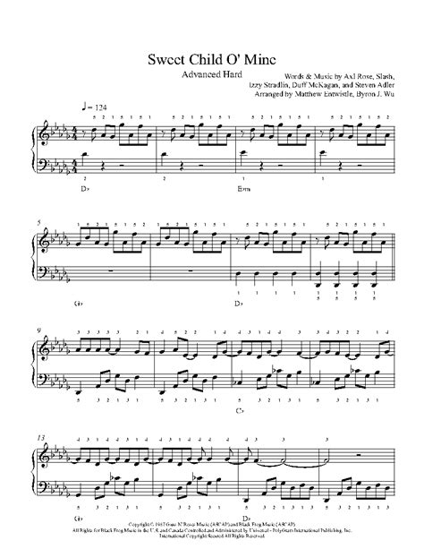 Sweet Child O Mine by Guns N' Roses Sheet Music & Lesson | Advanced Level