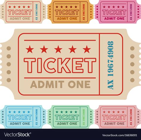 Vintage ticket with colors Royalty Free Vector Image