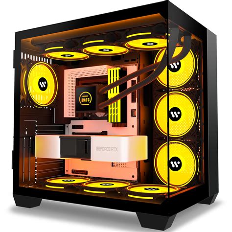 Buy PC CASE ATX Gaming PC Cases ，Mid-Tower USB 3.0 with Double Tempered Glass Full View Computer ...