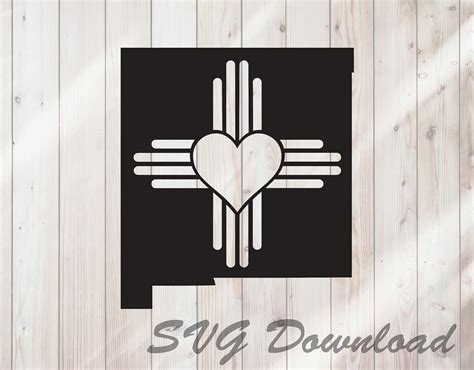 New Mexico SVG Zia State Flag Heart SVG Instant Download / | Etsy