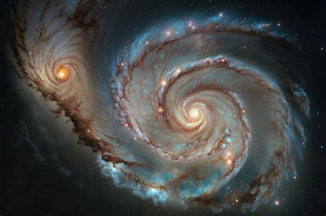 Close-up of Swirling Galaxy, with Stars and Nebulae Visible Stock ...