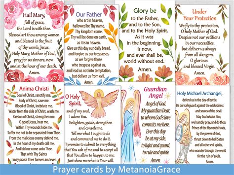 Printable Hail Mary Prayer Card