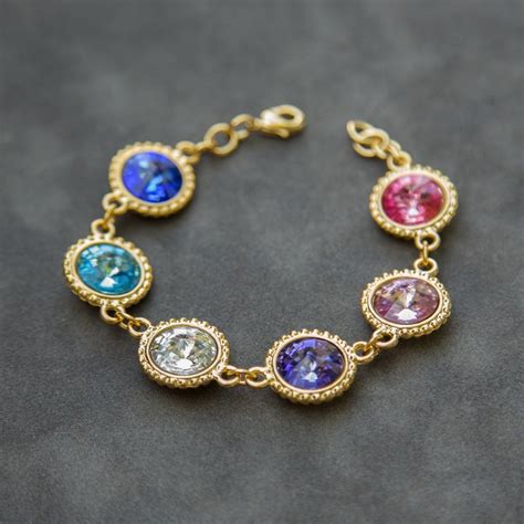 Personalized Mothers Jewelry, Mothers Day Gift Grandma, Birthstone Bracelet Gold, New Mom ...