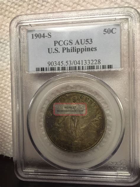 1904s 50c Us - Phil Silver Coin Pcgs Au - 53