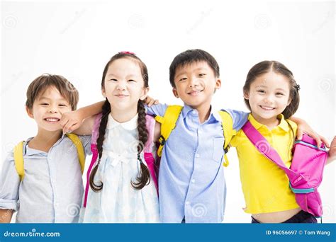 Happy Smiling Kids Standing Together Royalty-Free Stock Photo ...