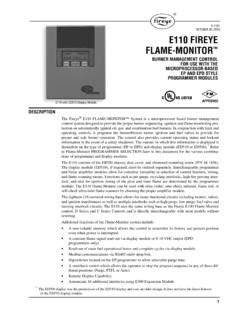 E-1101 E110 FIREYE FLAME-MONITOR / e-1101-e110-fireye-flame-monitor.pdf / PDF4PRO